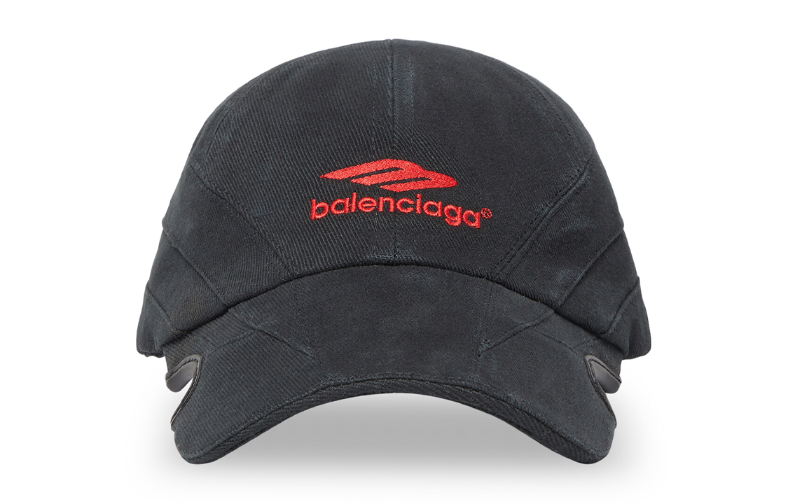 Мужская кепка Balenciaga Logo Baseball Cap (черная)