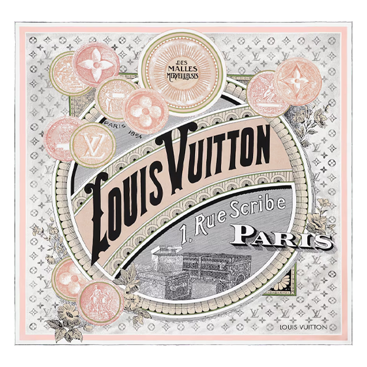 Женский шарф Louis Vuitton Malles Merveilleuses (розовый)