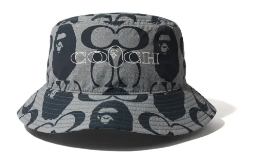 A BATHING APE Cotton Bucket Hats Unisex Black