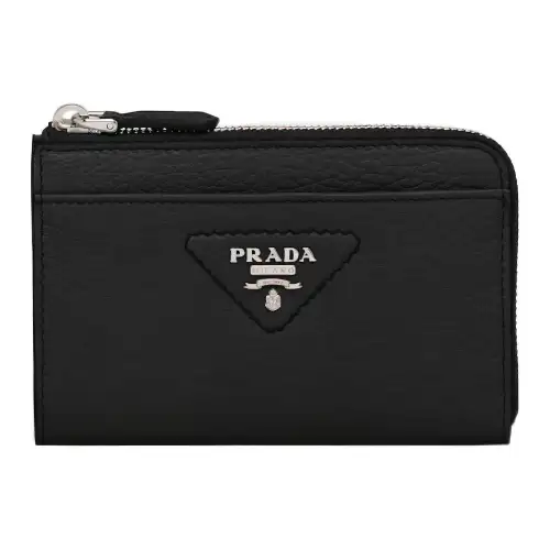 PRADA Leather Key Pouch Women's Black