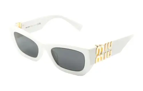 MIU MIU Acetate Cat Eye Sunglasses Women's White