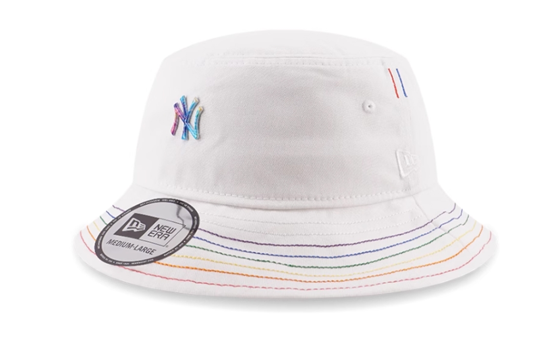 Панама New Era Striped Bucket Hat (белая)