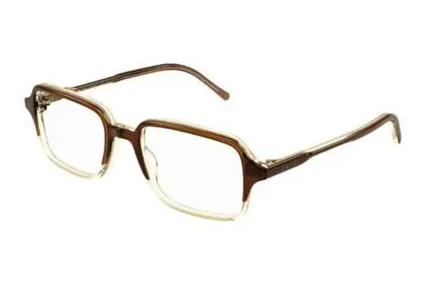 GUCCI Rectangular Eyeglass Frames Men's Brown