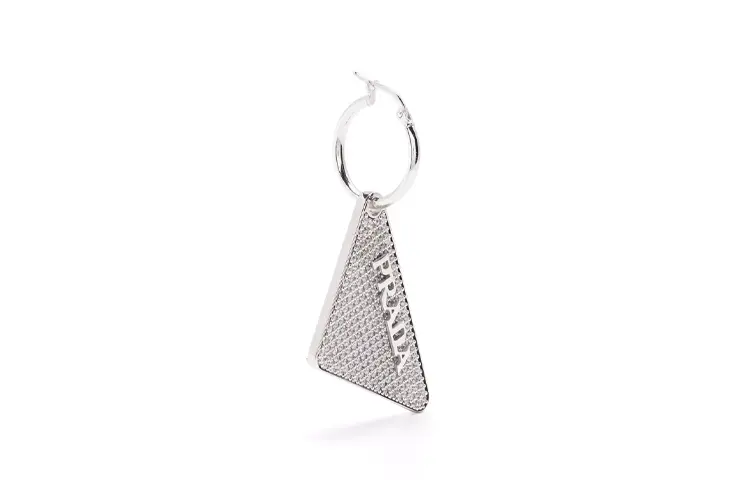 PRADA Crystal Logo Earring