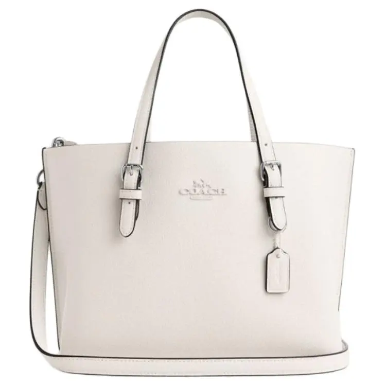 COACH Mollie Cow Leather Tote Handbag 25 Women's White