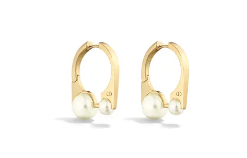 DIOR Resin, Pearl, Metal Earrings Women's Gold