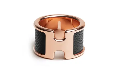 HERMES Olympe Metal Rings Unisex Rose Gold