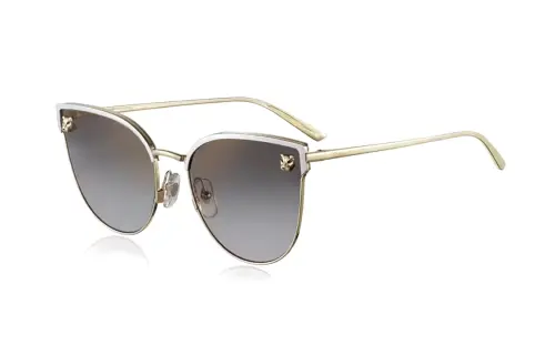 CARTIER Irregular Shape Sunglasses Unisex Gold