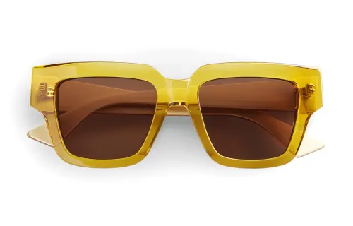 Bottega Veneta Square Sunglasses Women's Yellow