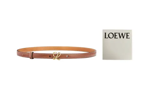LOEWE Smooth Buckle Cow Leather Belts Women's 1.5cm