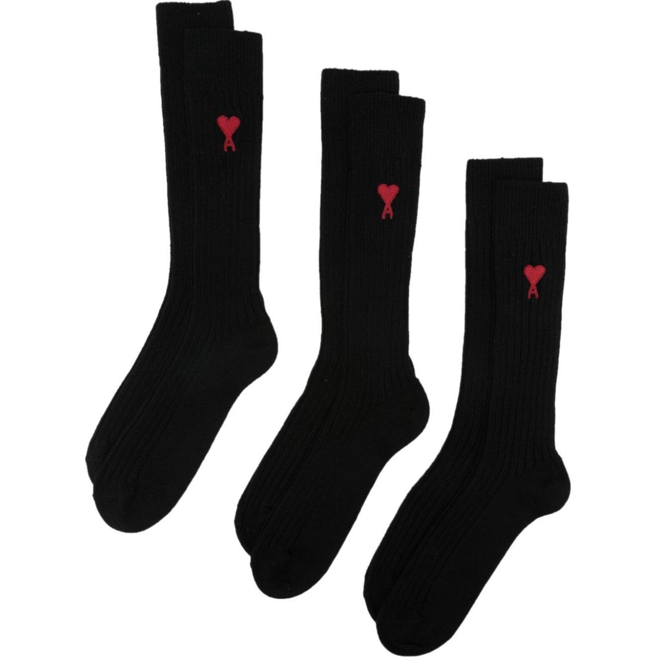 Amiparis intarsia-knit logo socks (pack of three)