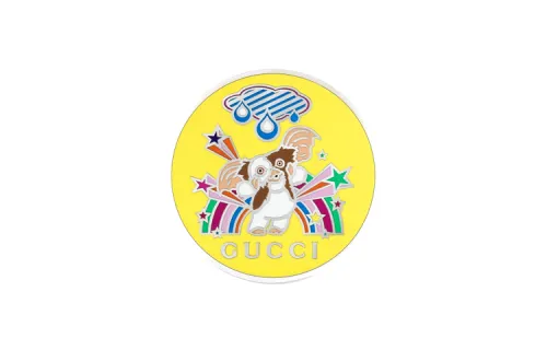 GUCCI Patterned Print Metal Brooches Men's Multicolor