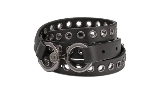 DIOR Cow Leather Belts Women's Black 1.5cm