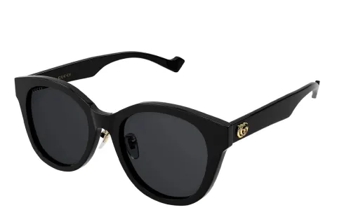 GUCCI Irregular Shape Sunglasses Women's Black