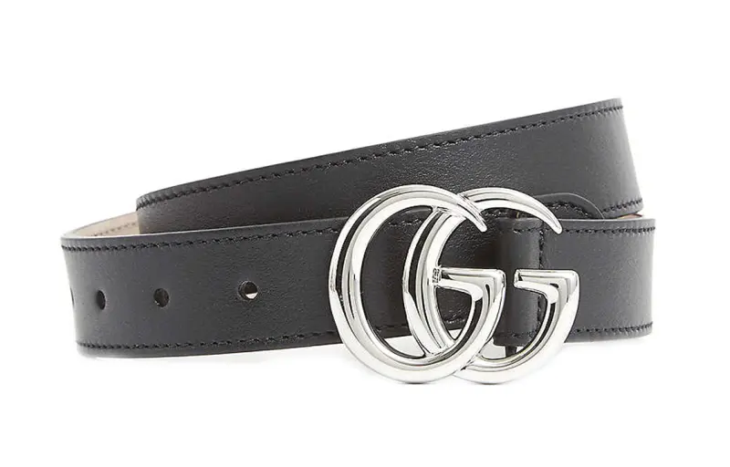 GUCCI GG Marmont Leather Belts Kids' Black