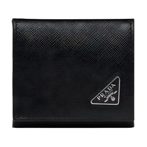 PRADA Saffiano Leather Coin Purse Men's Black