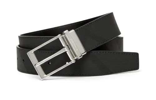 【New Season】check-pattern logo-buckle belt