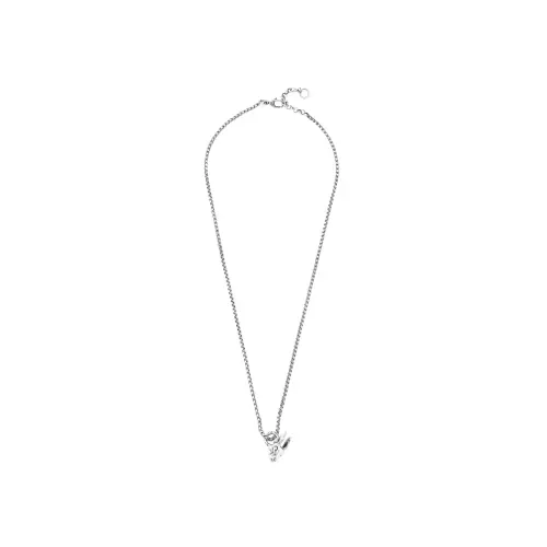 GUCCI 925 Sterling Silver Necklaces Unisex Silver