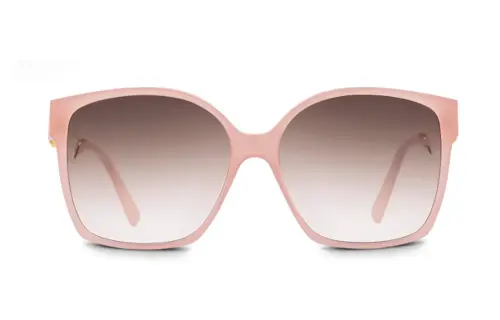LOUIS VUITTON Square Irregular Shape Sunglasses Women's Gold/Pink