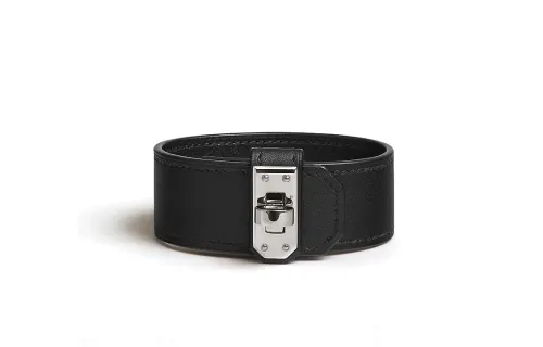 HERMES Kelly Calfskin Wristbands Unisex Black