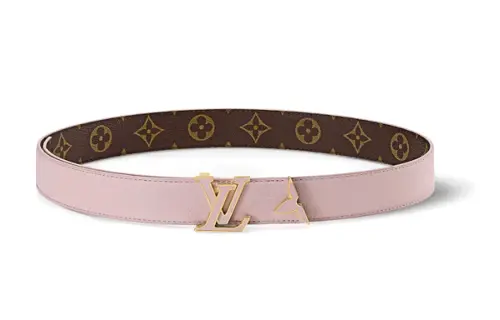 LOUIS VUITTON Pretty Lv Enamel 30mm Reversible Belt