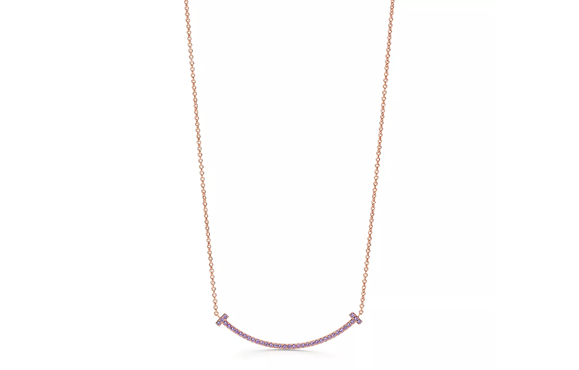Женское колье TIFFANY TIFFANY & CO. T (розовое золото с аметистом)
