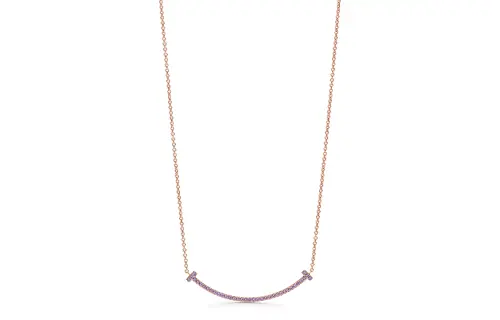 TIFFANY & CO. T Necklaces Women's Rose Gold