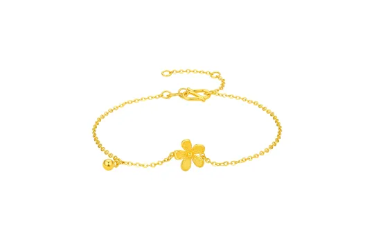 ZHOU LIU FU 5G Gold Small Peach Blossom Hand Jewelry 2 Way Solid Gold Priced In Gram Bracelets Women's