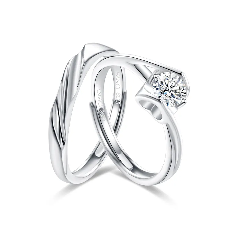 FANCI 925 Sterling Silver Synthetic Cubic Zirconia Rings Unisex
