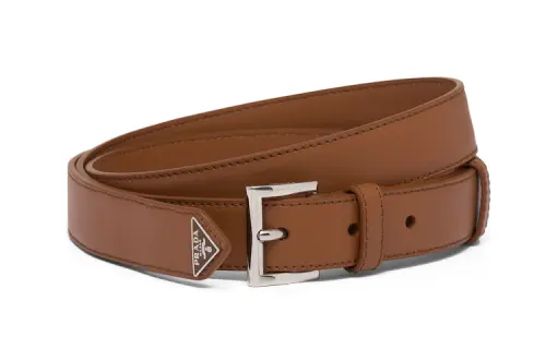 triangle-logo leather belt