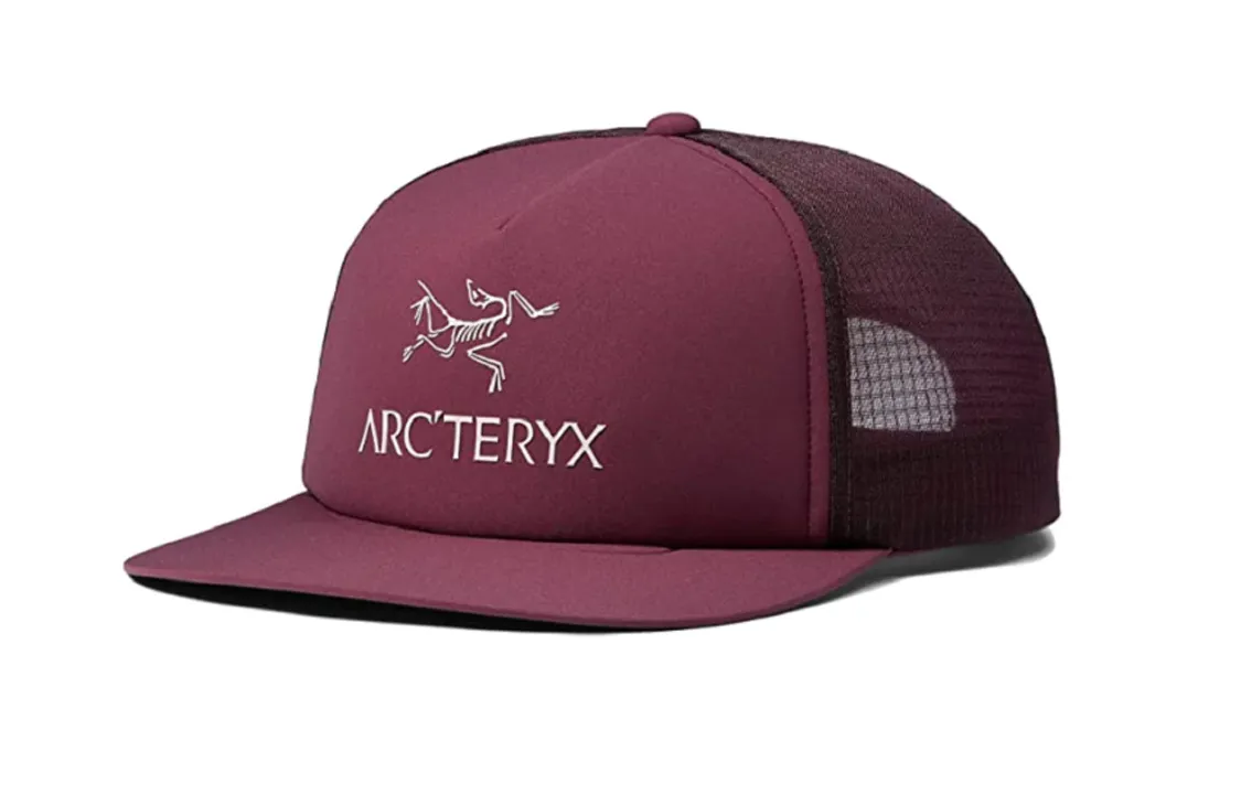 Arcteryx Logo Flat Brim Trucker Hat Purple