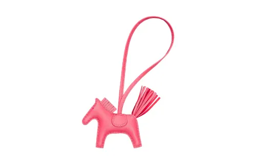 HERMES Hermès Rodéo Sheepskin Charms Unisex PM Pink