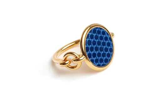 HERMES Metal Rings Women's Gold/Blue