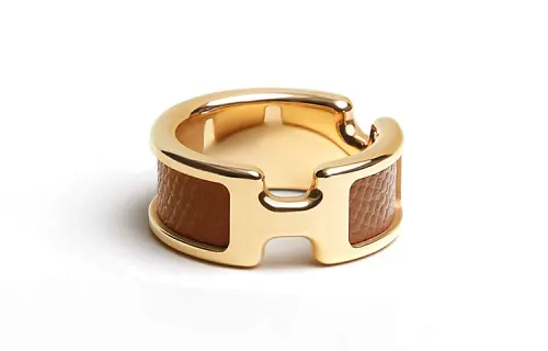 HERMES Olympe Metal Rings Unisex Gold