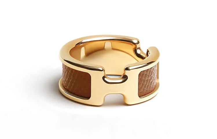 HERMES Olympe Metal Rings Unisex Gold
