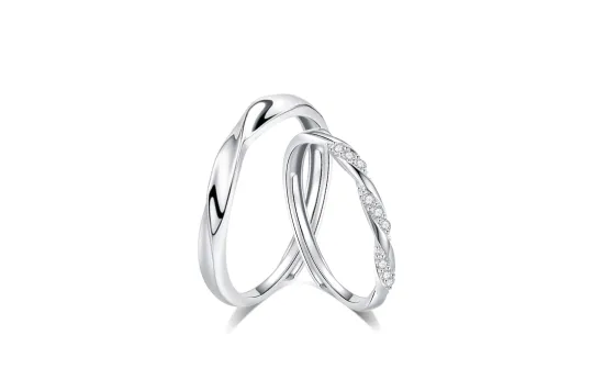MISS TOOYA 925 Sterling Silver With 999 Silver And Zircon Rings Unisex