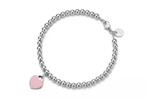TIFFANY & CO. Sterling Silver Set With Diamonds Bracelets Women's Pink
