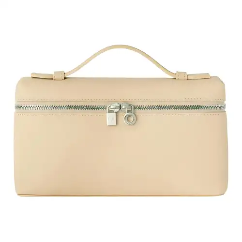 Loro Piana ExtraPocket Leather Makeup Bag Small Square Bag Handbag Regular Women's Pink Sand