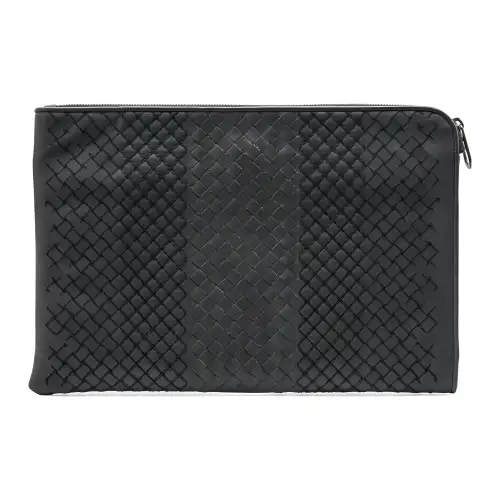 Bottega Veneta Leather Clutch Men's Black