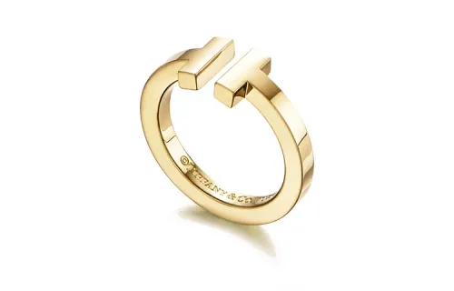 TIFFANY & CO. 18K Gold Square Ring Unisex Gold