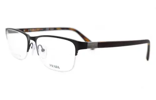 PRADA Plate Frame Browline Prescription Glasses Men's