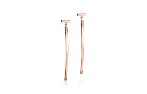 TIFFANY & CO. T Strip 18K Rose Gold Earrings Women's
