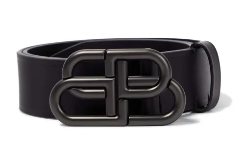 Balenciaga Cow Leather Belts Women's Black Width 3.5cm