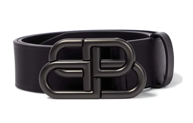 Balenciaga Cow Leather Belts Women's Black Width 3.5cm