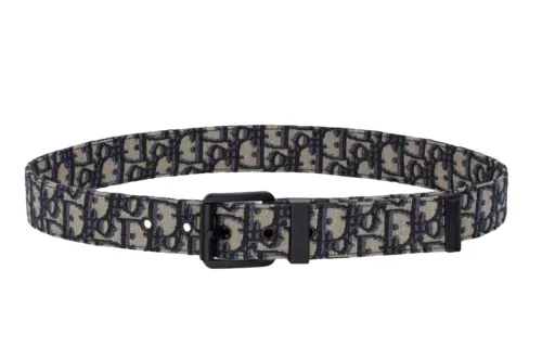 DIOR Calfskin Belts Men's Green 3.5cm