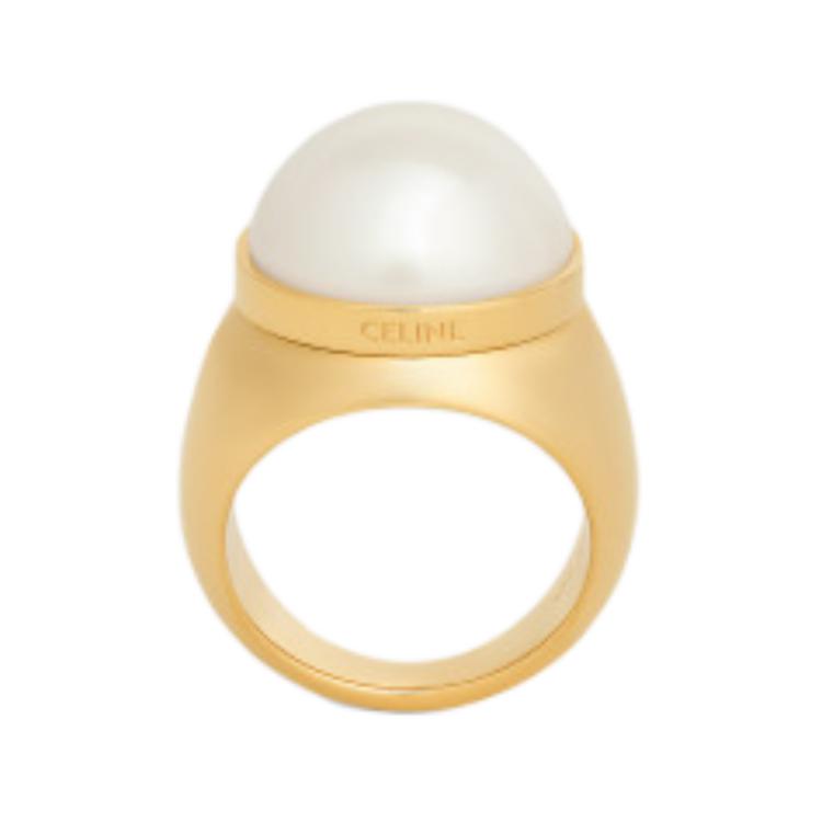CELINE Celine, brass golden ring pearl