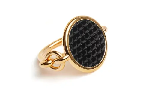 HERMES Solid Color Metal, Gold Plated Rings Women's Gold