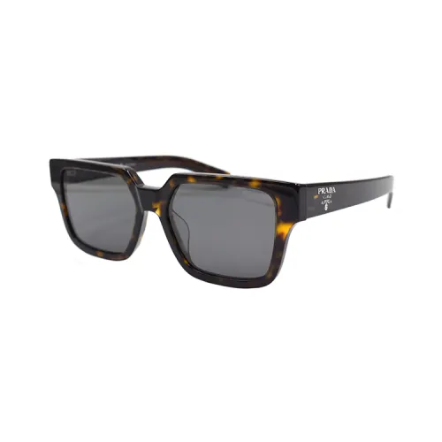 PRADA Plate Frame Irregular Shape Sunglasses Men's Tortoiseshell
