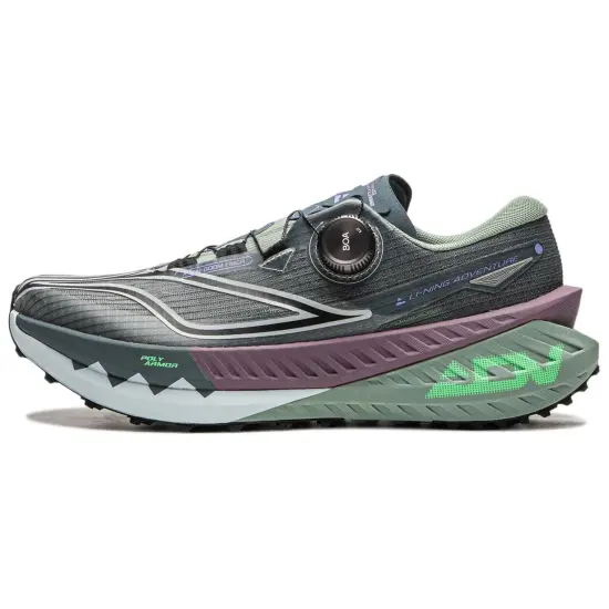 LINING Dilu Running Shoes Men Low-Top Screwdriver Green/Waterdrop Gray