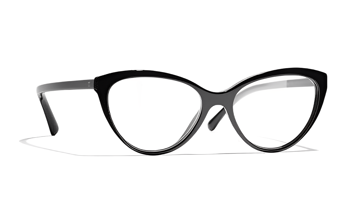 CHANEL Plate Frame Cat Eye Eyeglass Frames Women's